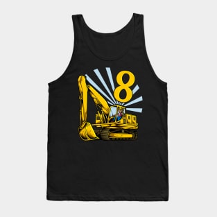 Excavator 8 year old birthday Tank Top